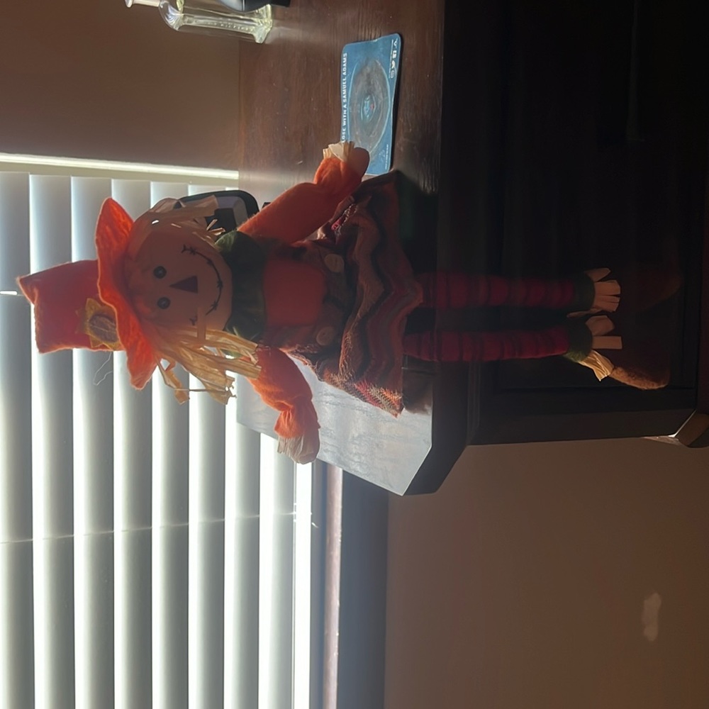 Girl, scarecrow decoration.